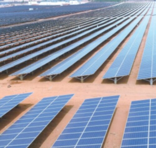 Utility-scale fixed-tilt photovoltaic rows