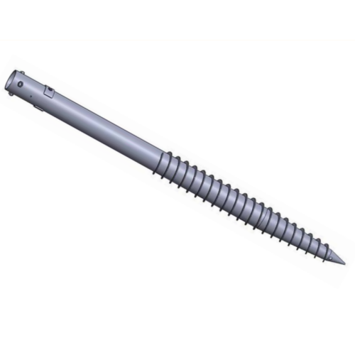 Ground screw anchor with continuous helix and pointed tip