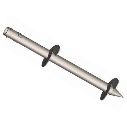 Twin-helix ground screw anchor with tubular head