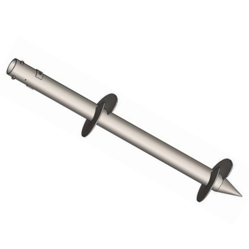 Twin-helix ground screw anchor with tubular head