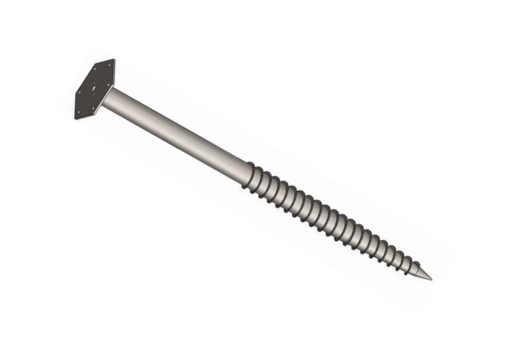 Manufactured ground screw anchor with welded helical plate