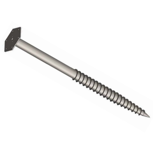Ground screw anchor with mounting plate and continuous helix