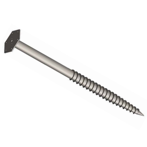 Ground screw anchor with mounting plate and continuous helix