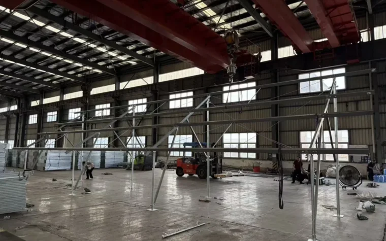 Manufactured steel components prepared inside the factory