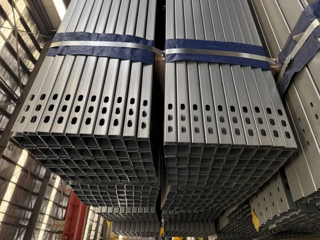 Packed manufactured components prepared for shipment