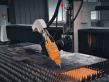 Steel fabrication workshop with automated production equipment