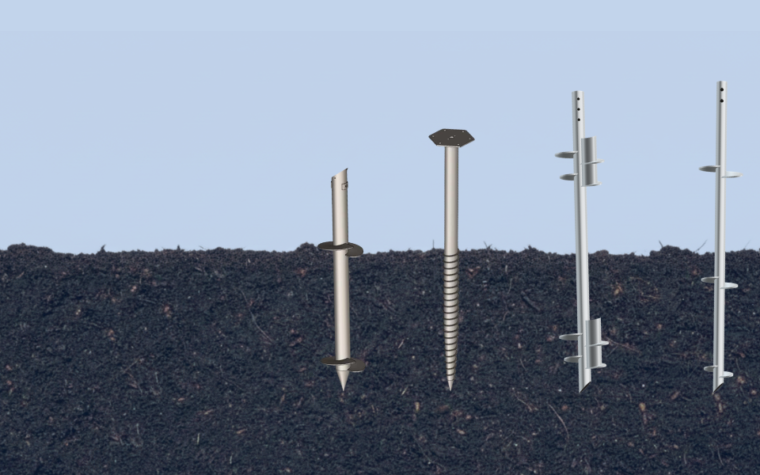 Ground screw pile types for different project conditions