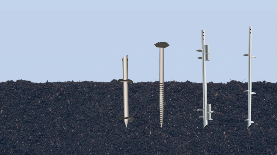 Ground screw pile types for different project conditions