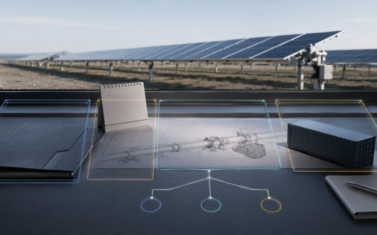 Conceptual solar tracker quotation baseline with controlled commercial decision routes.